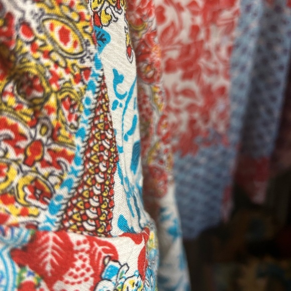 Orange Fashion Village Red and Blue Boho Patchwork Blouse S/M - Picture 16 of 16